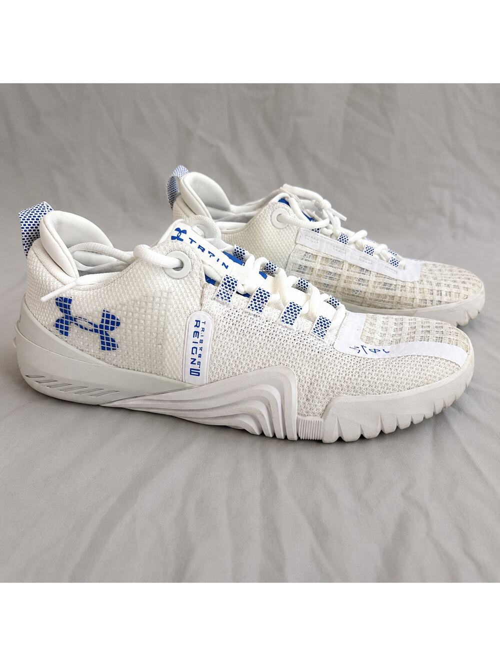 Under Armour TriBase Reign 4 Training Shoes White Blue Men’s Size 9